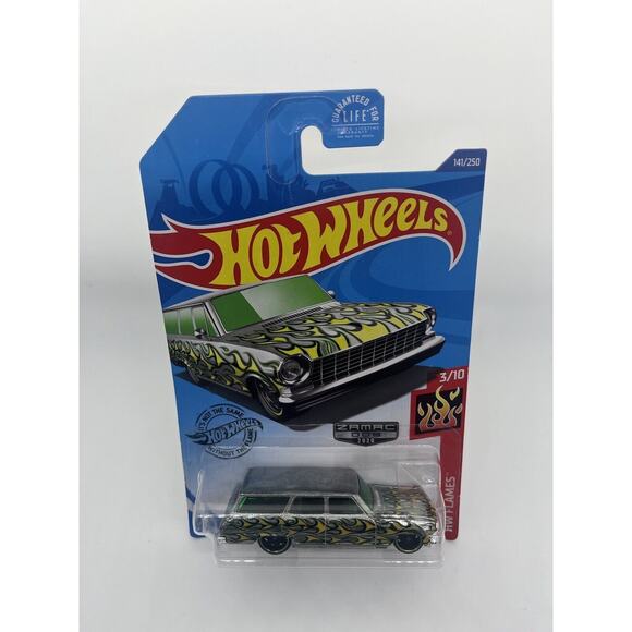 HOT WHEELS ZAMAC ’64 CHEVY NOVA WAGON HW FLAMES 3/10 FREE SHIPPING - Picture 1 of 4